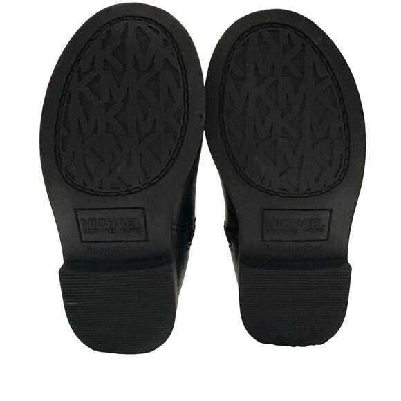 Michael Kors Girls Black Leather Logo Buckle Mid-Calf Boots Size 7 - Picture 5 of 13